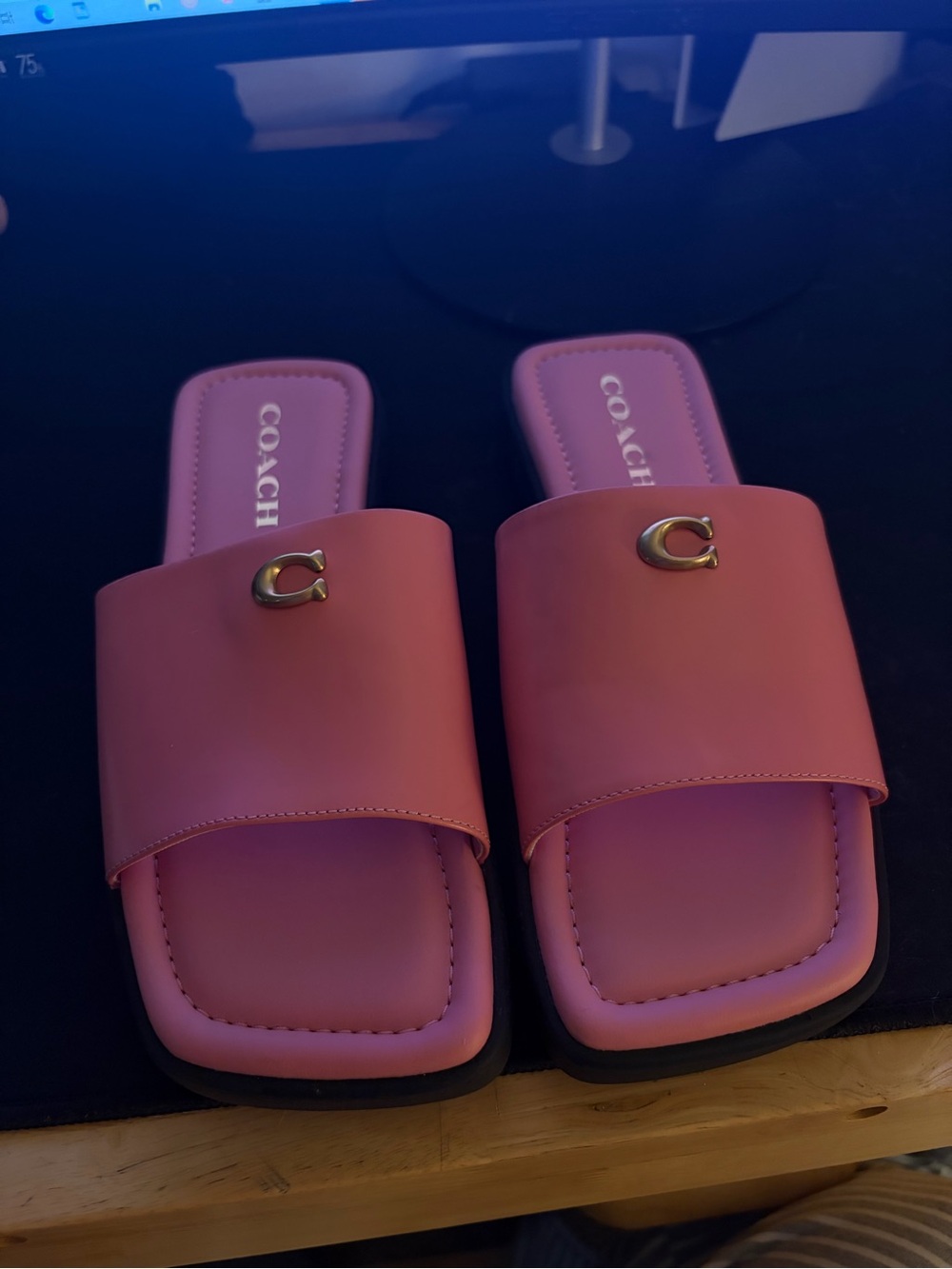 Coach Pink Slide Sandals - Picture 3 of 3